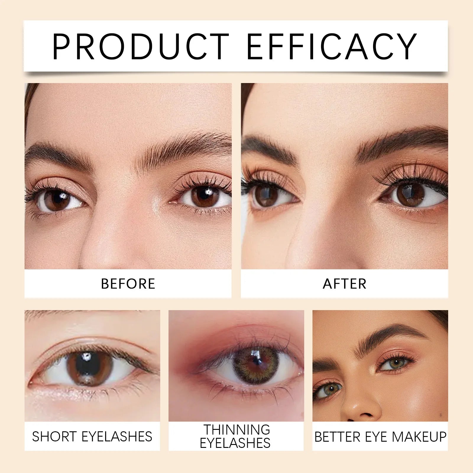 Hoygi 2ml Lash Enhancing Serum Natural Looking Lift and Definition Smudge Proof Flex Hold Formula Clump Free Daily Mascara