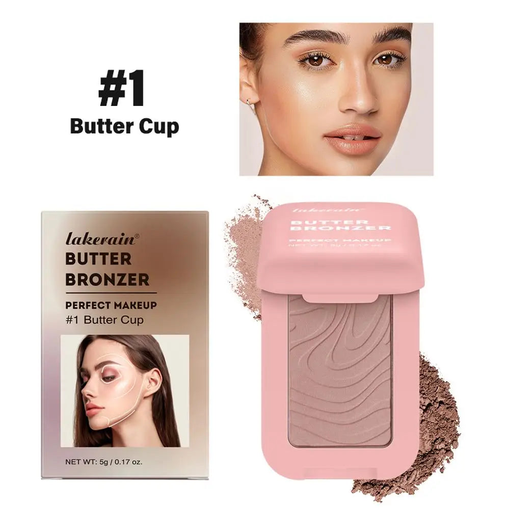 Butter Bronzing Cream Natural Contouring Makeup Highlighting Palette Silky Texture Long Lasting Face Natural Beauty Sculpting