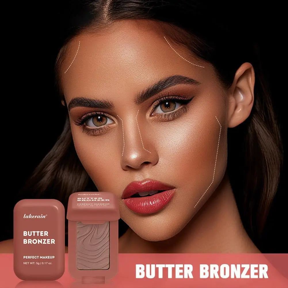Butter Bronzing Cream Natural Contouring Makeup Highlighting Palette Silky Texture Long Lasting Face Natural Beauty Sculpting