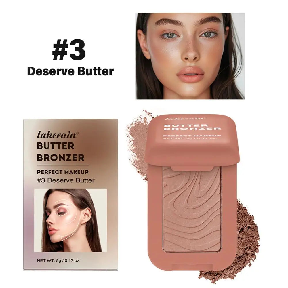 Butter Bronzing Cream Natural Contouring Makeup Highlighting Palette Silky Texture Long Lasting Face Natural Beauty Sculpting