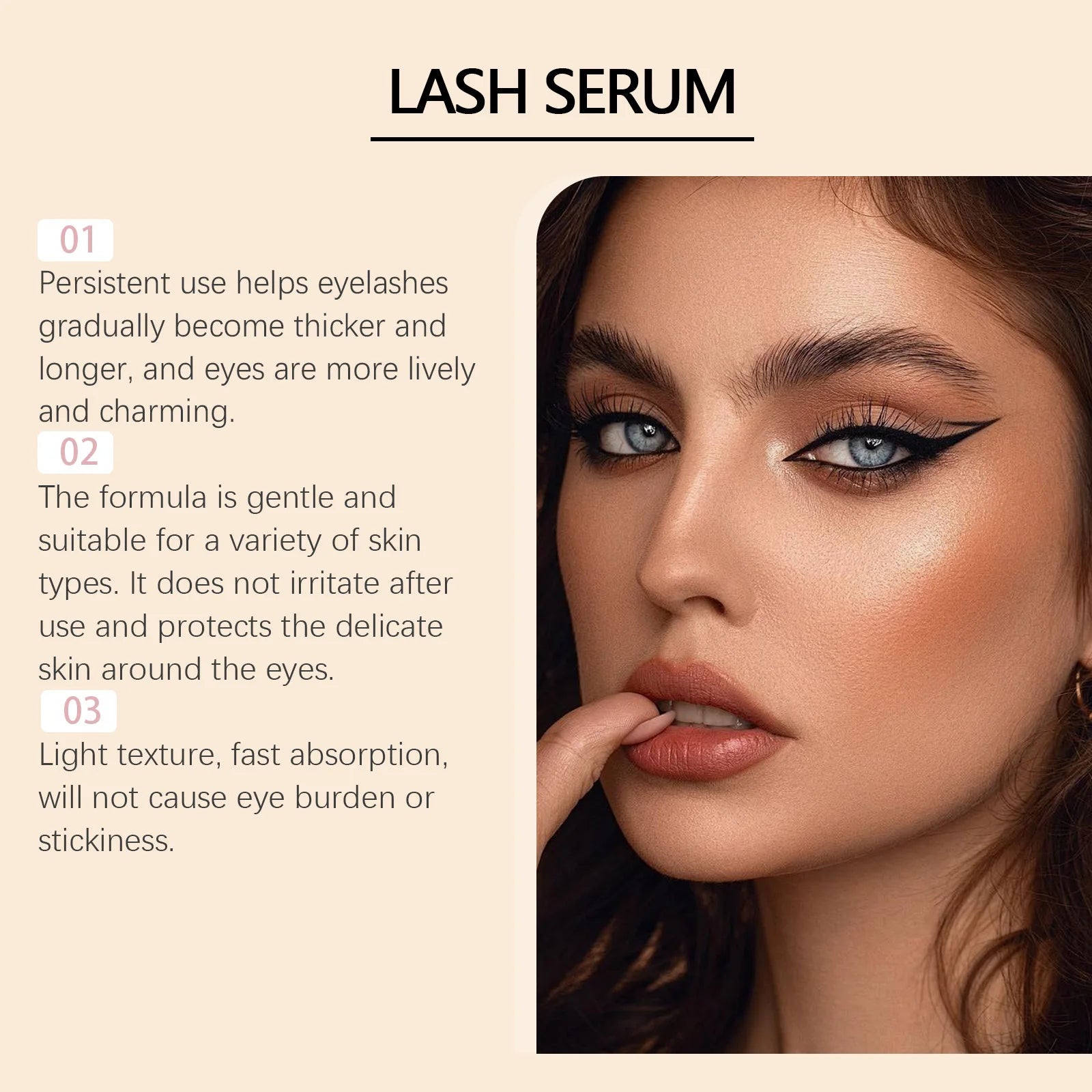 Hoygi 2ml Lash Enhancing Serum Natural Looking Lift and Definition Smudge Proof Flex Hold Formula Clump Free Daily Mascara