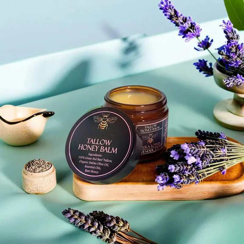 Organic Grass Fed Beef Tallow Honey Balm For Dryness And Itchiness Skin Moisturizing Beef Tallow Face Cream Body Skin Care Cream