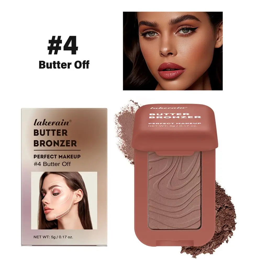 Butter Bronzing Cream Natural Contouring Makeup Highlighting Palette Silky Texture Long Lasting Face Natural Beauty Sculpting