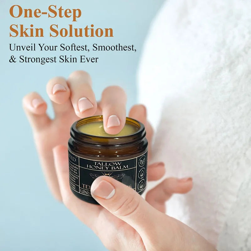 Organic Grass Fed Beef Tallow Honey Balm For Dryness And Itchiness Skin Moisturizing Beef Tallow Face Cream Body Skin Care Cream